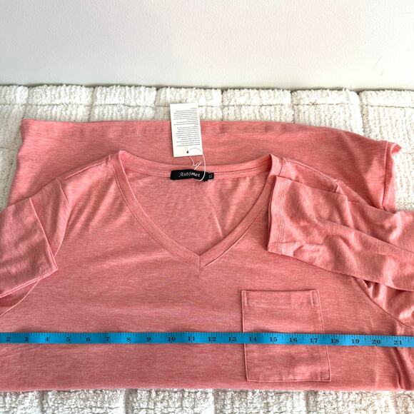 NWT Automet Womens XL Long Sleeve Pink Blouse Top Casual Cozy Leisure Layers - Picture 7 of 12